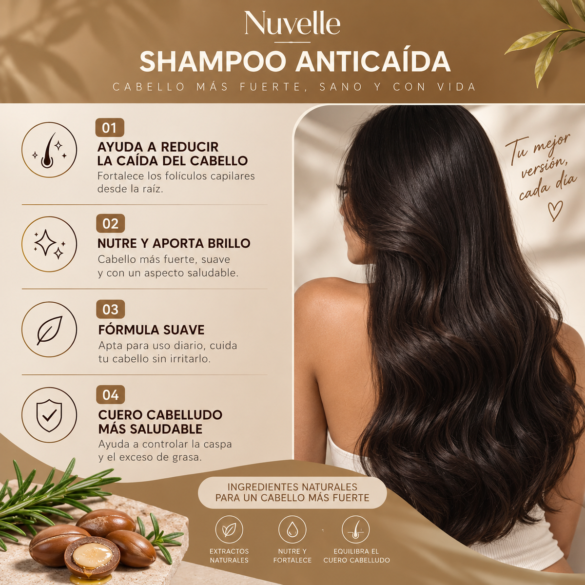 Nuvelle Shampoo para Caída del Cabello