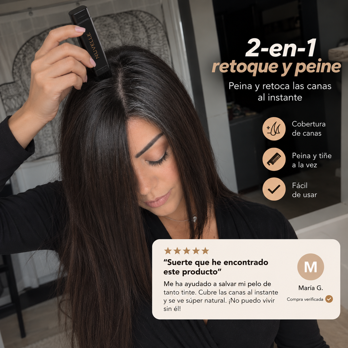 Peine Retocador de Canas 2 en 1